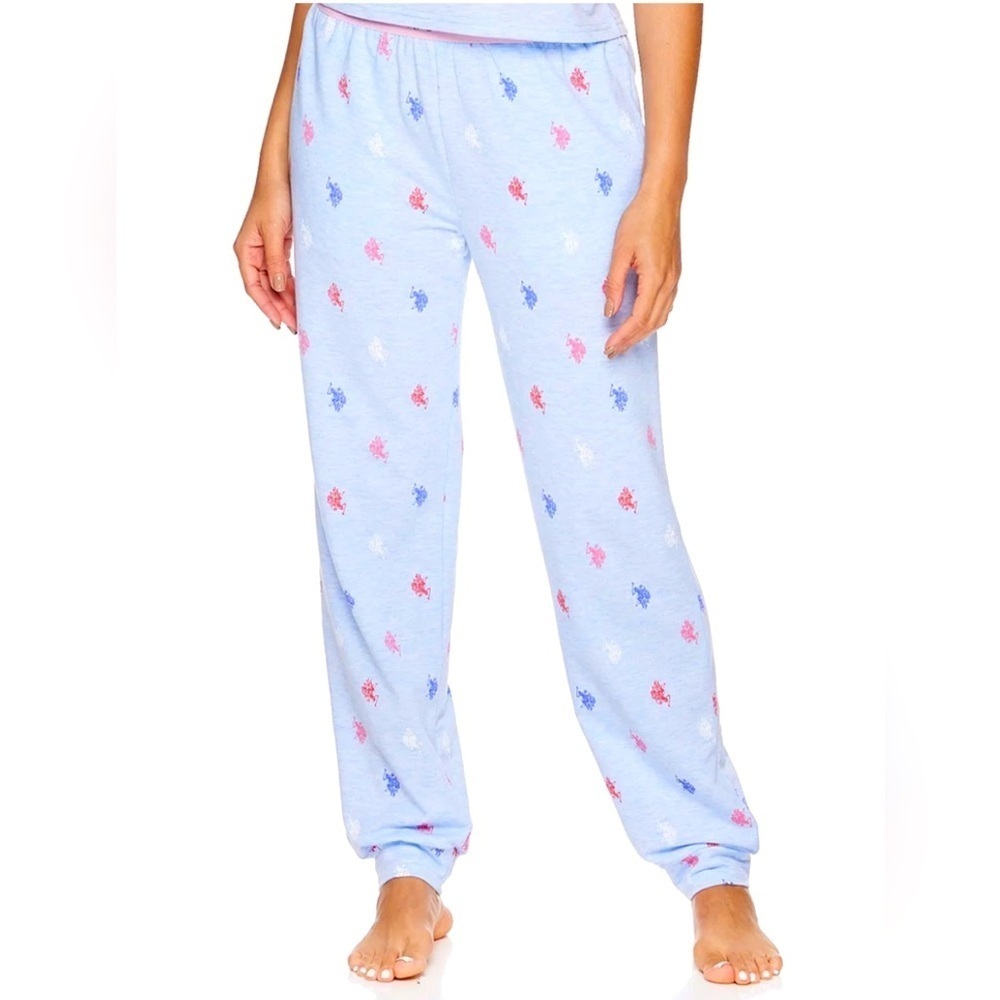 NWOT- US Polo Assn womens lounge pants in light blue.